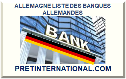 ALLEMAGNE LISTE DES BANQUES ALLEMANDES