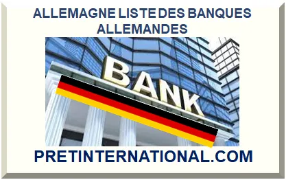 ALLEMAGNE LISTE DES BANQUES ALLEMANDES